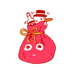 Hand Drawn Christmas Doodle Sticker Illustration