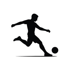 Soccer Player Kicking Ball – Football Vector Silhouette