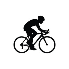 Cyclist on Road Bike – Side Profile Vector Silhouette