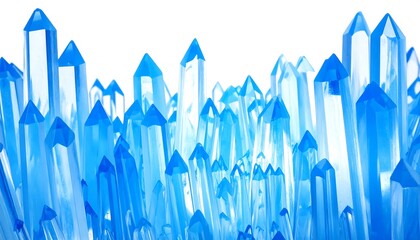 Blue crystals against white background