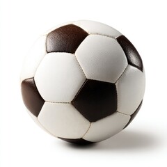 Soccer ball, white and brown, isolated