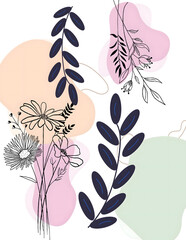 hand-drawn floral design