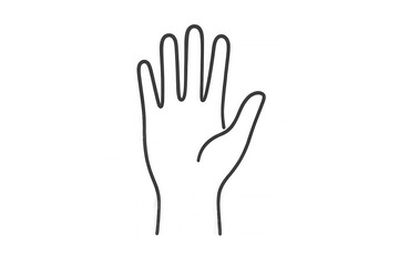 Obraz premium Hand sketch spreading five fingers, minimalist line drawing against transparent backdrop