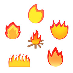 set of fire icons