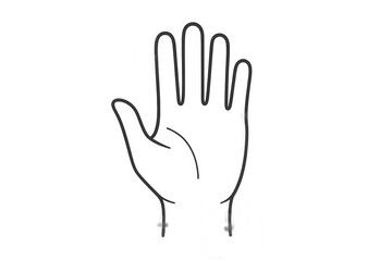 Fototapeta premium Line drawing of an open hand showing five fingers on a transparent background, ideal for educational or communication projects