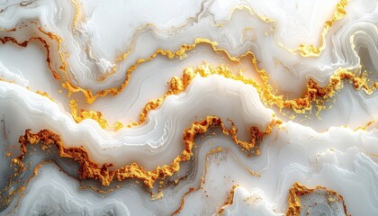 Obraz premium Luxurious white marble background with flowing golden veins, an elegant and abstract stone texture for sophisticated design projects