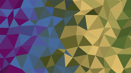 Polygonal Geometric Pattern with Gradient Transition from Purple and Blue to Yellow and Green abstract