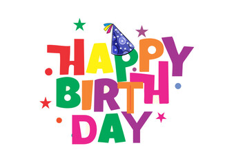 happy birthday text elements decorative text vector set - isolated-editable