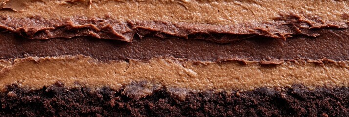 Layers of rich chocolate cake with smooth frosting highlight the desserts appealing textures and flavors at a bakery display