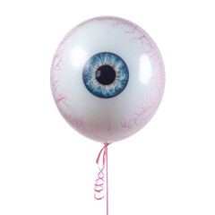 Creepy eyeball balloon, white background