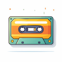Retro Audio Cassette Tape on White Background