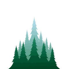Fototapeta premium Forest Landscape Illustration.