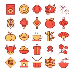 25 New Year Chinese Icon