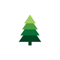 Fototapeta premium Simple green tree illustration for nature and environment.