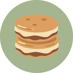 Richly layered cake with dark chocolate filling on a muted green background