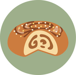 Fototapeta premium Illustration of a cinnamon roll with a gradient background