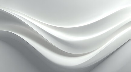 Smooth, flowing, white curves.  A 3D abstract design with soft, elegant, wavy lines