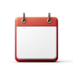 Blank red desktop calendar page