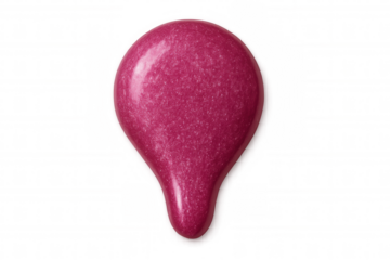 Pink blob with glossy finish shaped like a map pin isolated on transparent background, ideal for location-based projects