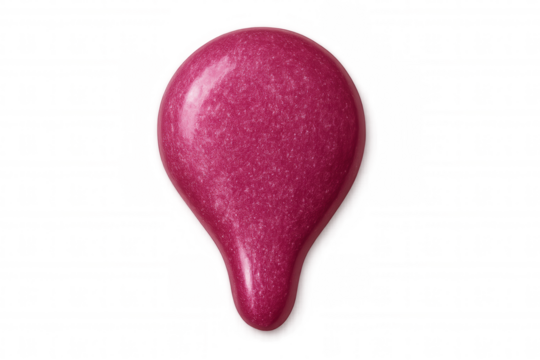 Pink blob with glossy finish shaped like a map pin isolated on transparent background, ideal for location-based projects