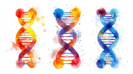 Heredity traits flat design top view biological inheritance theme water color vivid.	