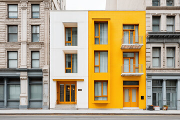 Obraz premium explore modern architectural facades that blend seamlessly with historical styles showcasing clean lines and