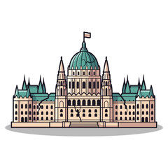 Architectural Landmark Vector Illustration Majestic Building Design Creative Agency Ready Image