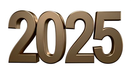 Bold bronze 2025 numerals