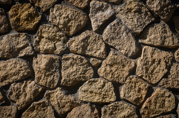 Natural stone masonry wall isolated background