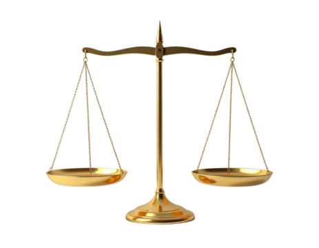 Modern Minimalist Golden Scales with Sleek Design Isolated on White