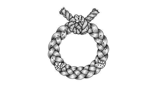 Graphic depiction of a knotted rope forming a simple circular shape
