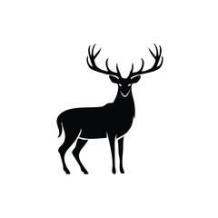 Elegant deer silhouette with majestic antlers a symbol of nature and wildlife