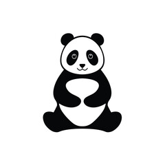 Cute panda bear illustration sitting isolated on white background vector graphic