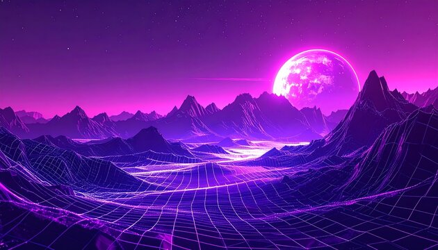 Futuristic digital landscape