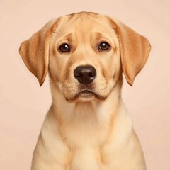 Charming Labrador Retriever Puppy Portrait with Expressive Eyes