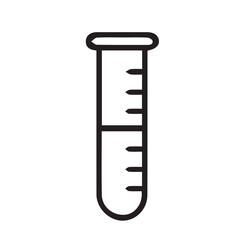 A black and white vector drawing of a laboratory test tube, outlined boldly in black, designed for scientific graphics, educational illustrations, or technical design projects.
