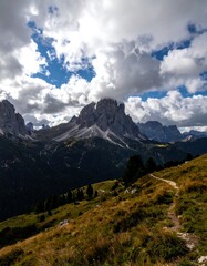 Naklejka premium Mountain vista with path