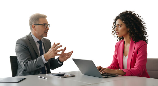 Business meeting in a modern office setting. - Powered by Adobe