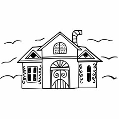 Creative details Duplex house Vector Illustration