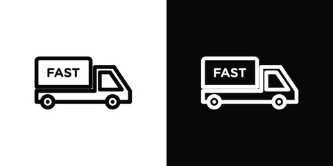 Fast shipping delivery truck icon design elements. icons for app or web