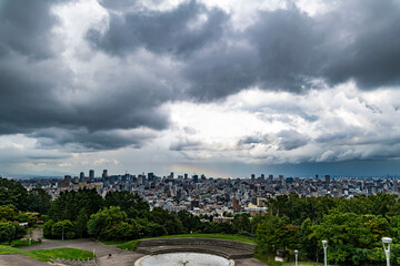 大雨の札幌