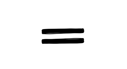 Minimalist Equals Symbol Illustration: Hand-Drawn Black Lines on White