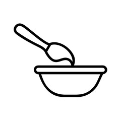 Baking Spoon with Bowl Icon for Web and Graphic Design