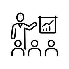 Business Leader Giving Presentation Icon for Web and Graphic Design