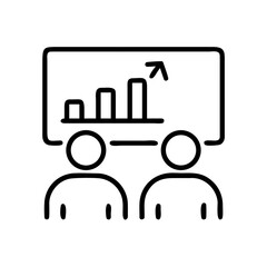 Business Discussion Meeting Presentation Icon for Web and Graphic Design