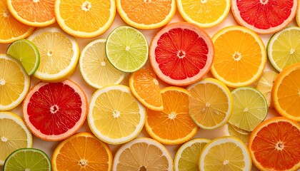 Obraz premium Citrus fruit slices pattern