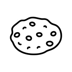 Chocolate Chip Cookie Icon for Web and Graphic Design
