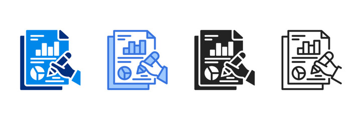 Data Icon Set Multiple Style Vector Illustration 