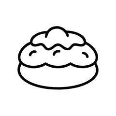 Cream Puff Pastry Dessert Icon for Web and Graphic Design