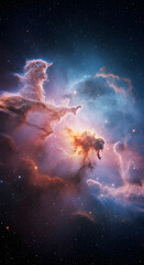 Astral clouds of light dance across the night sky like a cosmic nebula